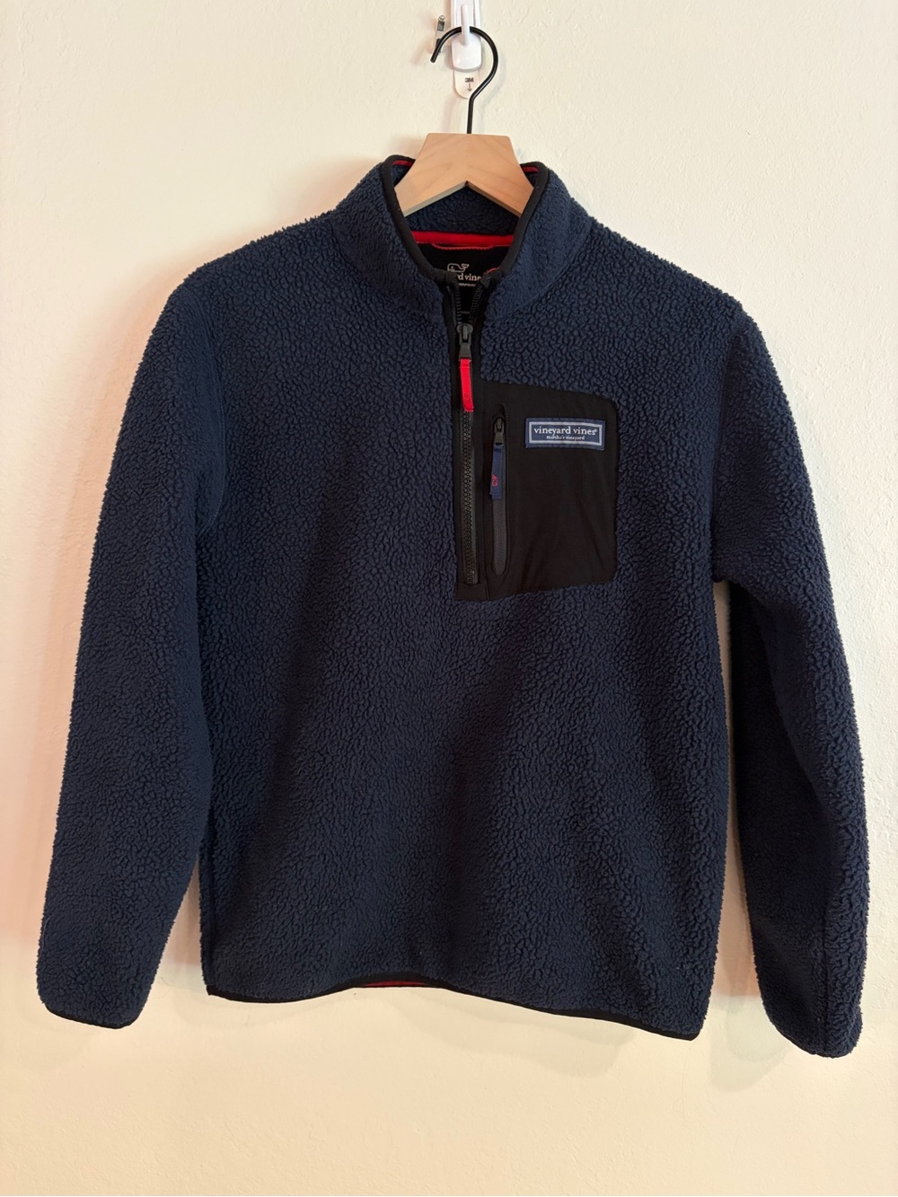 Vineyard Vines Boys Sherpa Fleece 1/4 Zip Pullover Blue L